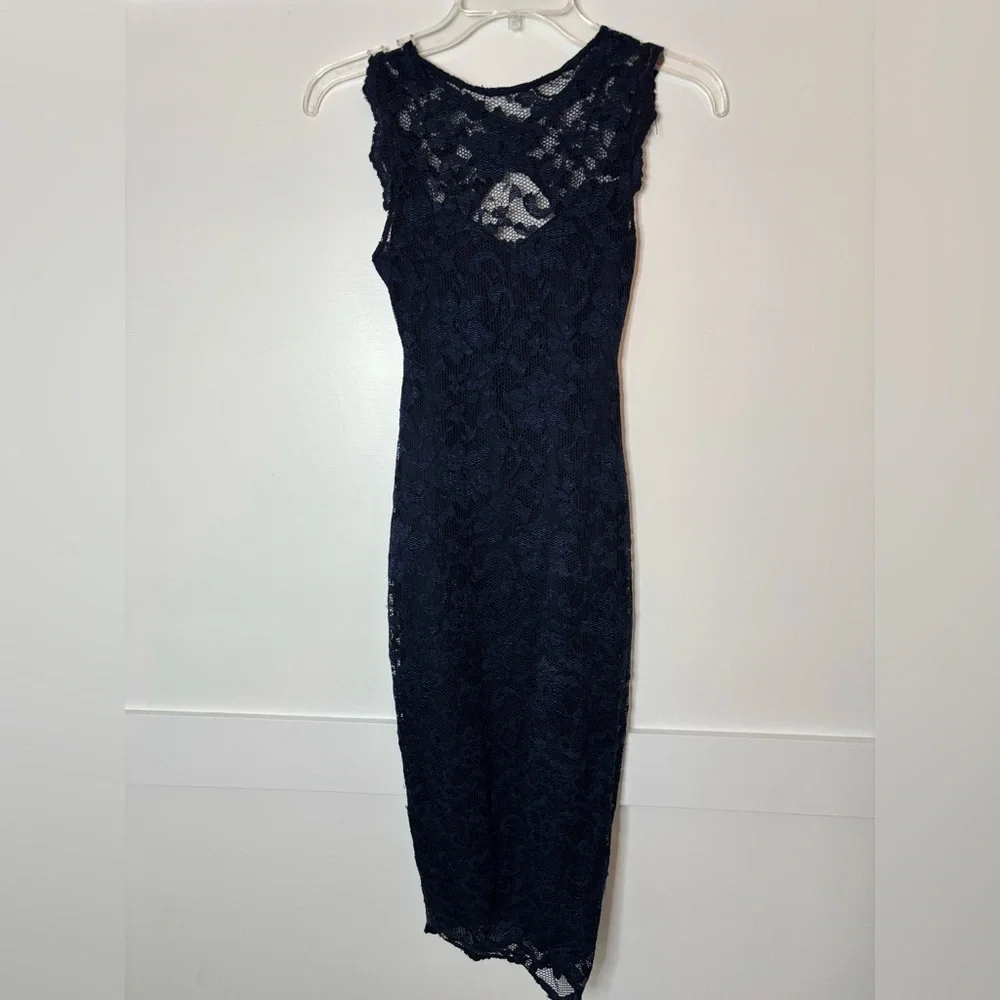 Oasis Navy Elegant dress size 6 in excellent condition - Picture 4 of 4